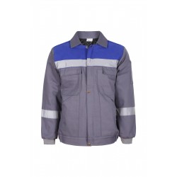 7x7 Gabardin Kışlık Mont Gri/Mavi