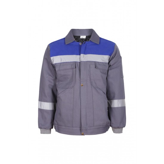 7x7 Gabardin Kışlık Mont Gri/Mavi