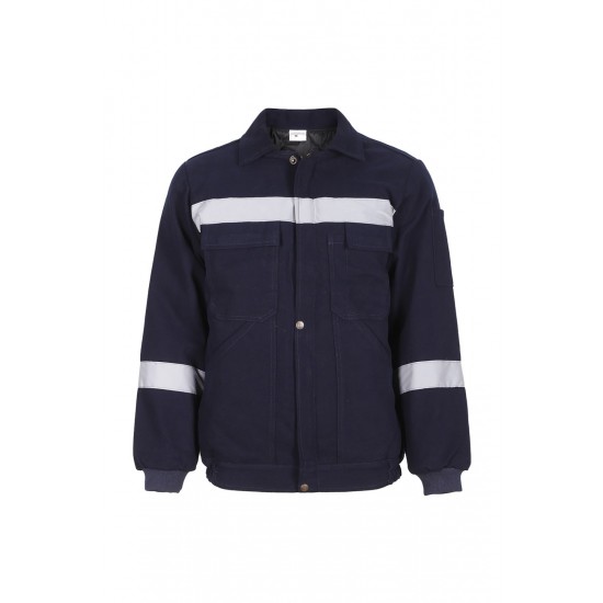 7x7 Gabardin Kışlık Mont Lacivert/Gri