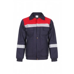 7x7 Gabardin Kışlık Mont Lacivert/Kırmızı