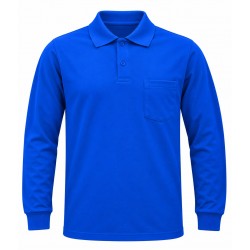 Mavi 2 İplikli Polo Yaka Kışlık Sweatshirt