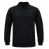 Siyah 2 İplikli Polo Yaka Kışlık Swearshirt