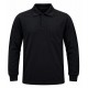 Siyah 2 İplikli Polo Yaka Kışlık Swearshirt