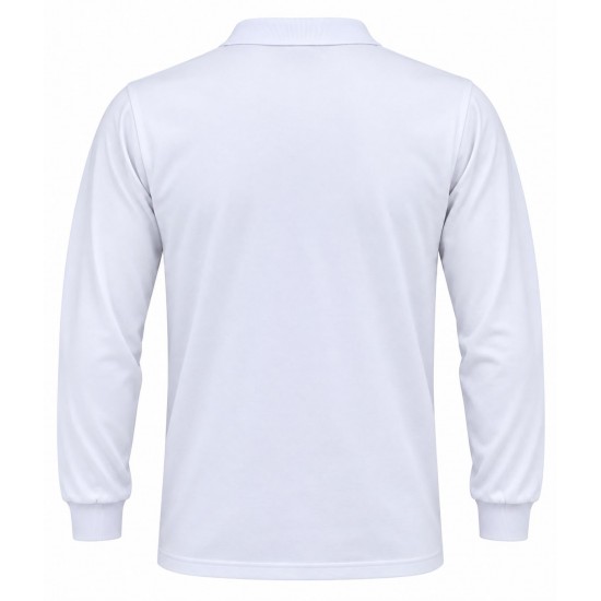 Beyaz 2 İplikli Polo Yaka Kışlık Sweatshirt