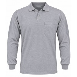 Gri 2 İplikli Polo Yaka Kışlık Sweatshirt