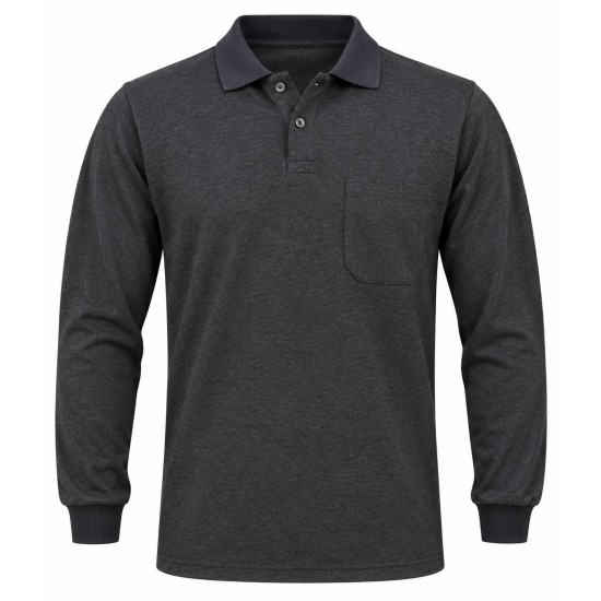 Füme 2 İplikli Polo Yaka Kışlık Sweatshirt